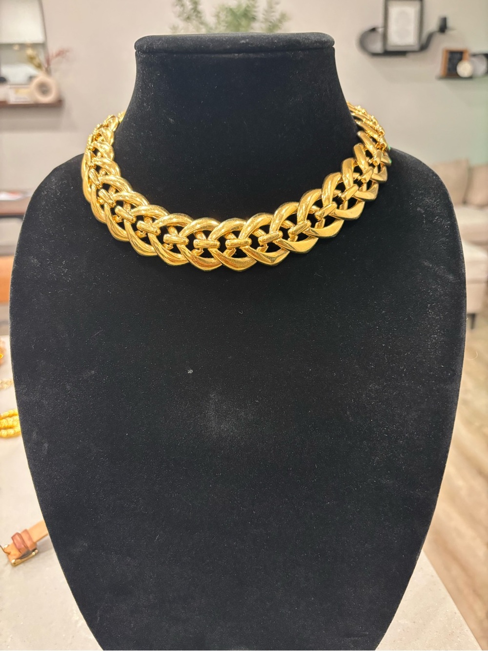 Napier Gold Braided Link Choker Necklace